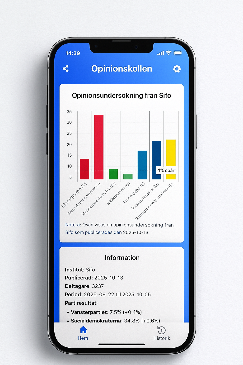 Opinionskollen iPhone Mockup 1